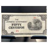 World War II Japanese Government 50 Centavos Note