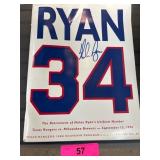 Signed Nolan Ryan Memorabilia Program