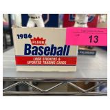 1986 Fleer Baseball Trading Cards Box