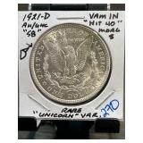 1921-D Morgan Dollar VAM Hit 40 Rare Unicorn Var.