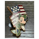 Disney Pin Featuring Minnie Mouse and American Fla