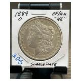 1889-O Morgan Silver Dollar in EF/AU Condition