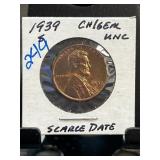 1939 Lincoln Wheat Cent, CH GEM UNC