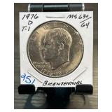 1976-D Type 1 Eisenhower Bicentennial Dollar