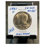 1981-D Kennedy Half Dollar in High Grade