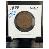 1898 Indian Head Cent in Display Holder