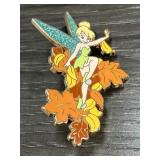 Disney Tinker Bell Enamel Pin with Autumn Leaves