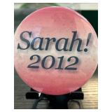 Circular Pink Sarah! 2012 Pinback Button