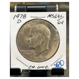 1978-D Eisenhower Dollar in MS63+ to MS64