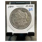 1881 Morgan Silver Dollar, About Uncirculated