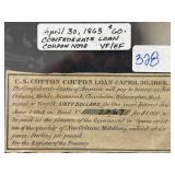 Confederate Cotton Loan Coupon Note, 1863