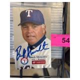 Buck Showalter Signed Texas Rangers Card