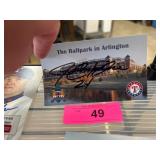 Autographed Ballpark in Arlington Card
