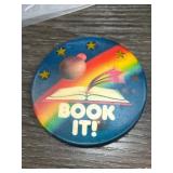 Book It! Button with Space and Rainbow Design