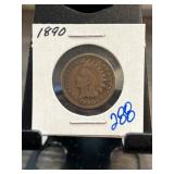 1890 Indian Head One-Cent Coin