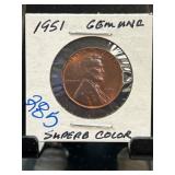 1951 Lincoln Wheat Penny Gem UNC