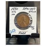 1930 Lincoln Wheat Cent RPM-007 S/S EFINE