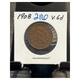 1908 Indian Head One Cent Coin