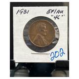 1931 Lincoln Wheat Cent in Holder