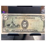 1940s Japanese Government 5 Pesos Note