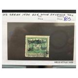 US Series 1934 30-Cent Wine Revenue Stamp