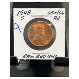 1948-S Wheat Penny Gem Red Uncirculated