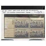 1951 Colorado Statehood Plate Block Stamps