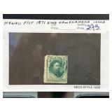 1871 Hawaii Five Cents King Kamehameha Stamp