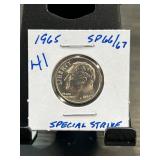 1965 Roosevelt Dime Special Strike SP66/67