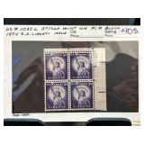 1954 US Liberty 3c Plate Block Stamps MNH