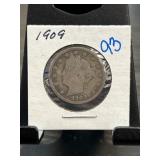 1909 Liberty Head V Nickel in Holder
