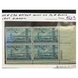 1947 US C36 25c Airmail Plate Block Stamps