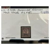 US 3-Cent Nebraska Overprint Stamp