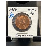 1950 Lincoln Wheat Penny in Choice Uncirculated Co
