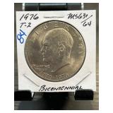 1976 Eisenhower Bicentennial Dollar MS63/64