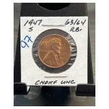 1947-S Lincoln Cent in Choice Uncirculated Conditi