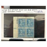 1938 Monroe Issue 5-Cent Plate Block Stamps