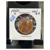 1950-S Lincoln Wheat Cent in Coin Holder