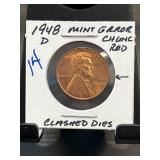 1948 D Mint Error Lincoln Cent