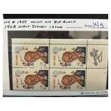 1968 Walt Disney U.S. Stamp Block