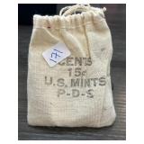 Uncirculated 15 Cent US Mint Coins in Fabric Bag