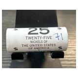 Roll of 25 United States Nickels