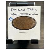 Elongated Token on 1941 Lincoln Cent