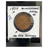 1929-D Lincoln Cent Mint Error Coin