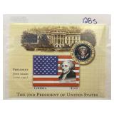 John Adams Commemorative Stamp and Pin Set
