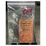 .999 Fine Copper Bar, 1 AVDP Oz, 2011