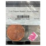 1 oz Copper Round Peace Dollar Design