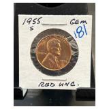 1955-S Lincoln Wheat Penny Gem Red Uncirculated
