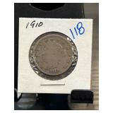 1910 Liberty Head Nickel in Holder