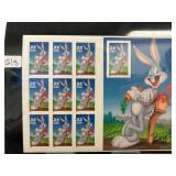 Bugs Bunny 32Â¢ Stamp Sheet with Artwork